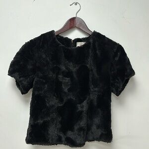 LESHOP BREATH & HEART black plush blouse size S